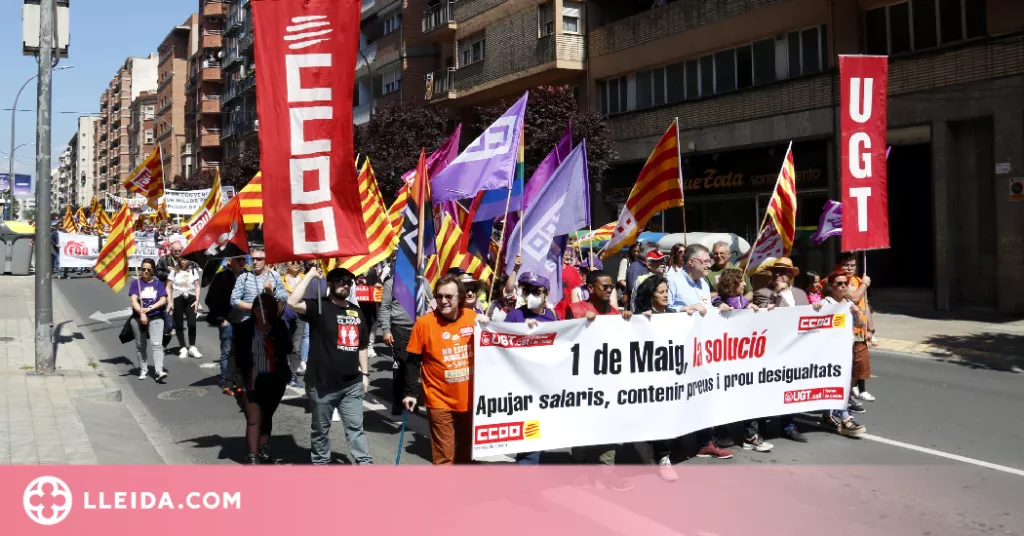 ⏯️ Manifestació de l'1 de maig a Lleida per reivindicar millors infraestructures i acabar amb la temporalitat