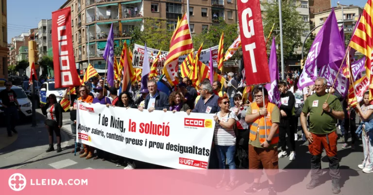 ⏯️ Manifestació de l'1 de maig a Lleida per reivindicar millors infraestructures i acabar amb la temporalitat