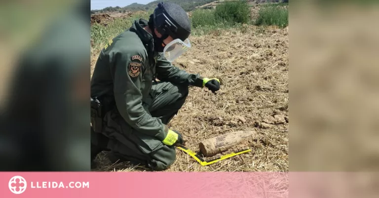 Destrueixen un projectil d'artilleria de la Guerra Civil trobat a  Artesa de Segre