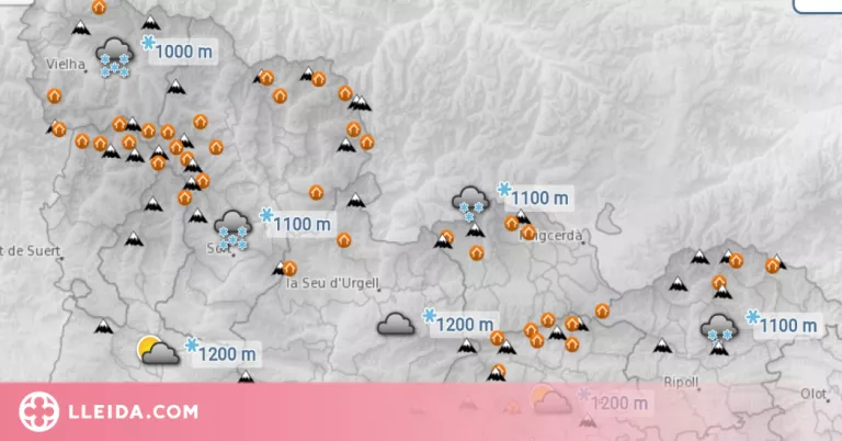 ⏯️ Avís per vent a la meitat oest de Catalunya i precipitacions als Pirineus