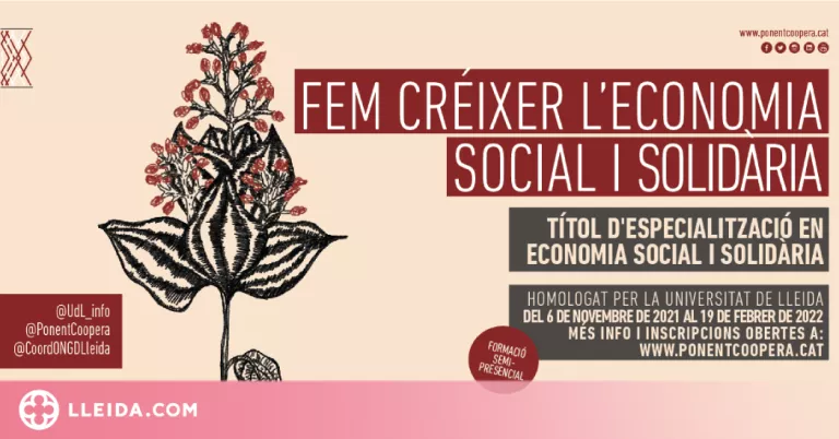 Ponent Coopera manté obertes les inscripcions al títol d'especialització en Economia Social i Solidària de la UdL