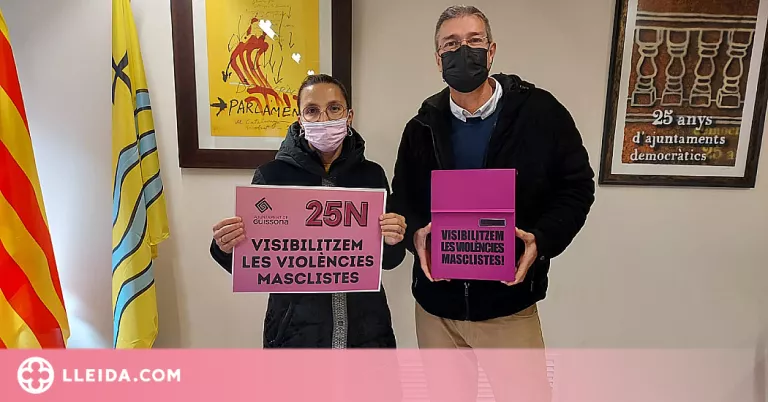 Bústies liles a Guissona per donar visibilitat a les violències masclistes