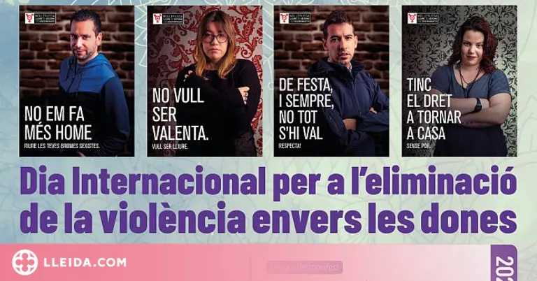 Mollerussa celebra el 25N amb una instal·lació artística amb missatges reivindicatius