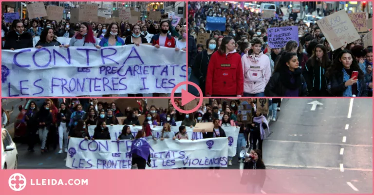 ⏯️ Lleida surt al carrer per reivindicar el 8-M i reclamar la igualtat efectiva entre dones i homes