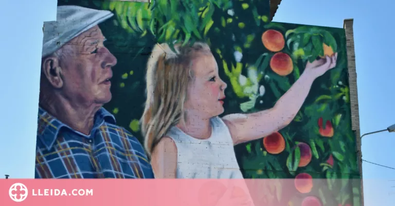 Benavent de Segrià dedica a la pagesia el seu primer mural d’art urbà, obra d’Oriol Arumí