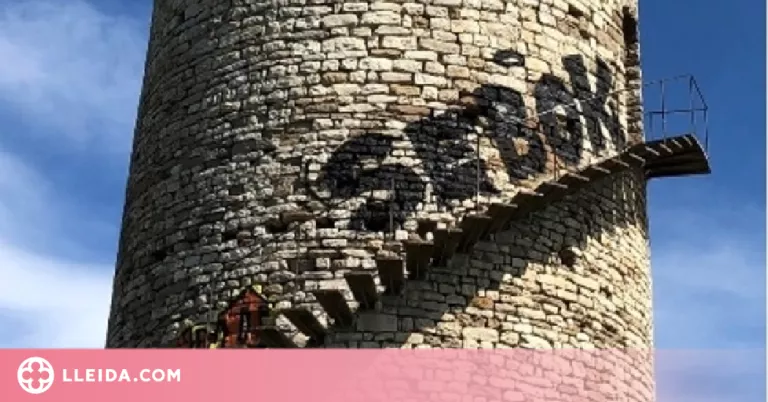 Dos detinguts per pintar grafitis al Pilar d'Almenara, catalogat com a Bé d'Interès Nacional