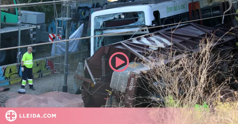 ⏯️ Dues grues de grans dimensions trauran de les vies els trens d'FGC accidentats