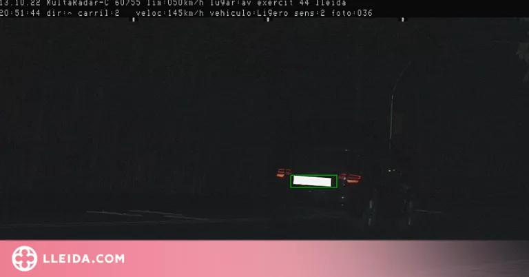 Denunciat penalment un conductor que circulava a 145 km/h en un tram de 50 km/h a Lleida