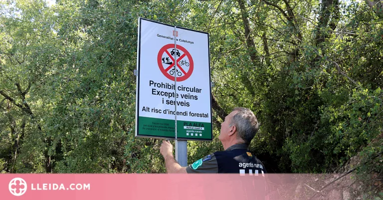 El Govern prohibeix fer foc i les activitats de lleure en zones forestals per alt risc d'incendi