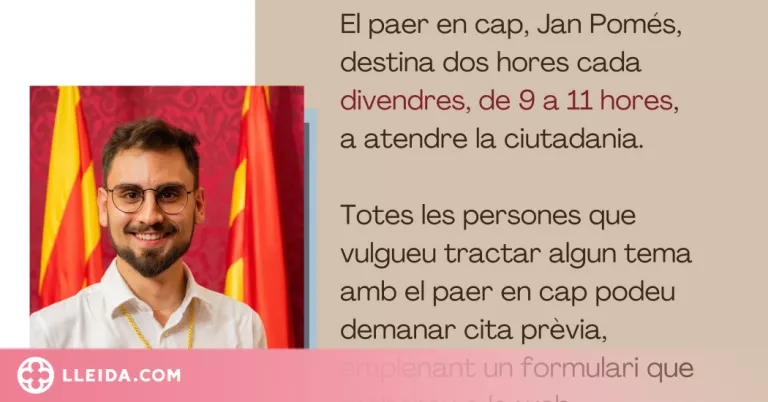 'El paer en cap t'escolta': nou servei d'atenció ciutadana a la Paeria de Cervera