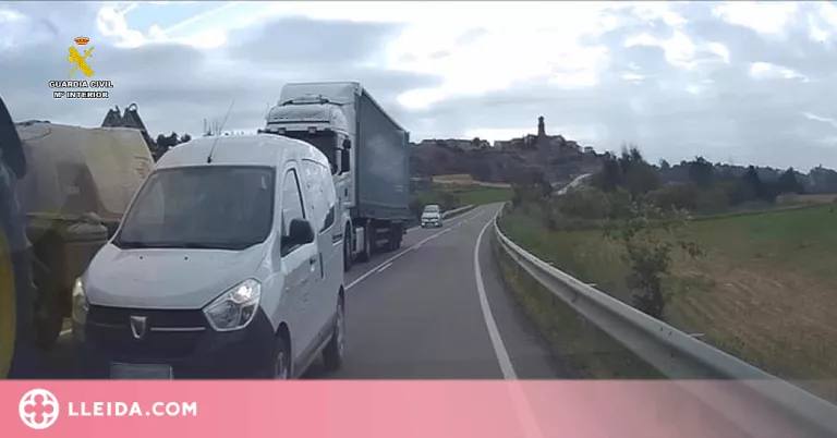 ⏯️ Investiguen un veí de Lleida per fer un avançament perillós a la carretera d'Osca