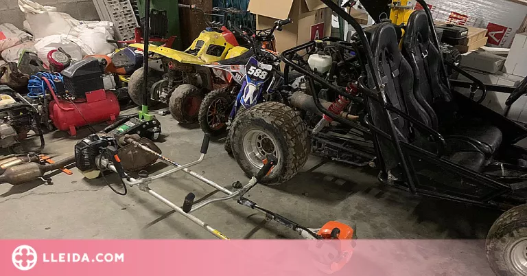 Detingut a Lleida per robar cablejat elèctric, un quad, tres mini motos i dues desbrossadores