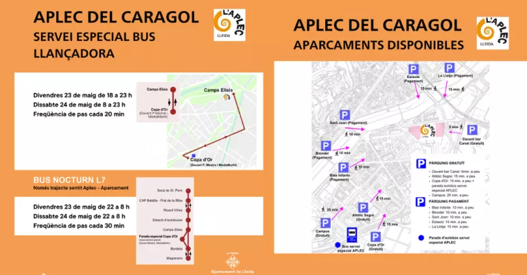 L'Aplec tindrà un bus llançadora per connectar els pàrquings