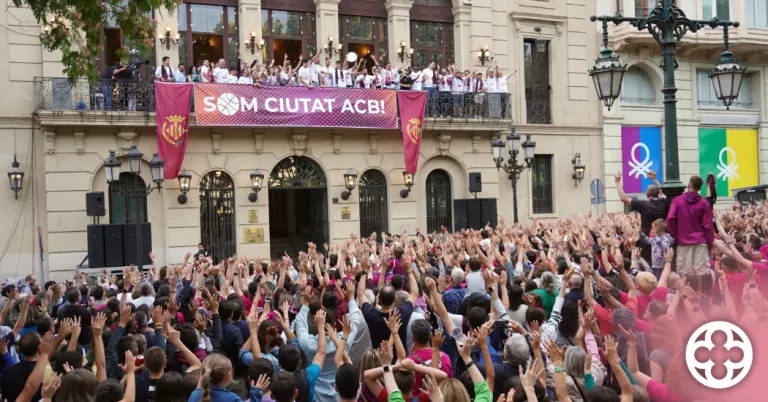 Lleida celebra l'ascens de l'ICG Força Lleida a l'ACB