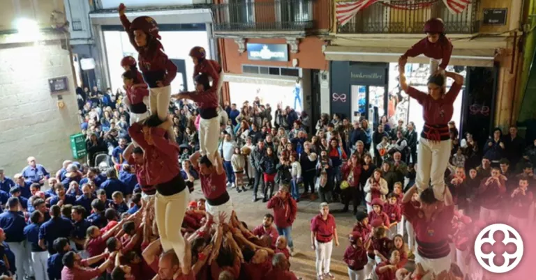 Els Castellers de Lleida celebren la seua penúltima diada de la temporada a casa