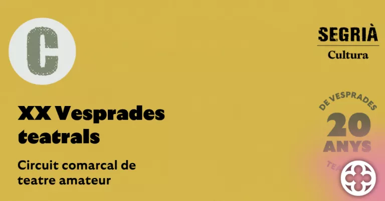 El Segrià celebra la 20a edició de les Vesprades Teatrals amb deu poblacions i vuit companyies amateurs