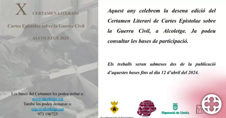 Rècord de participació en el concurs literari 'Epistolae' d'Alcoletge sobre la Guerra Civil Espanyola