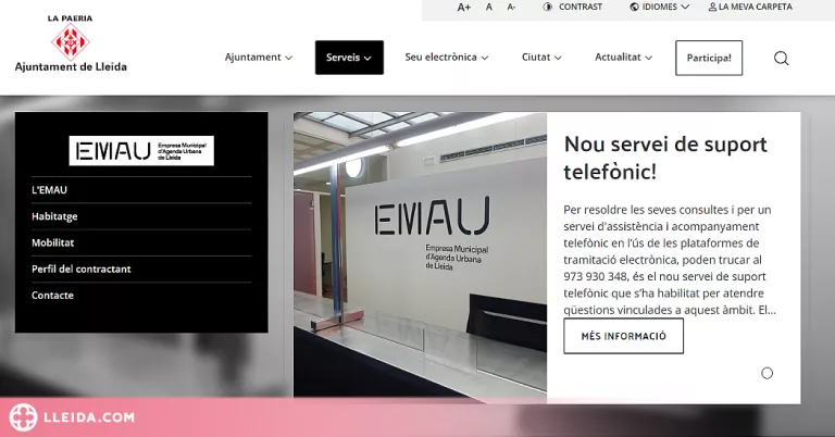 L'EMAU de Lleida renova la seva pàgina web