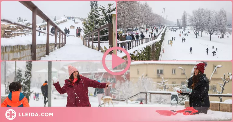 ⏯️ Lleida surt al carrer per gaudir de la neu