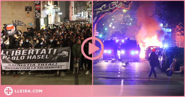⏯️ Més de 2.000 persones protesten a Lleida contra l'empresonament de Hasel
