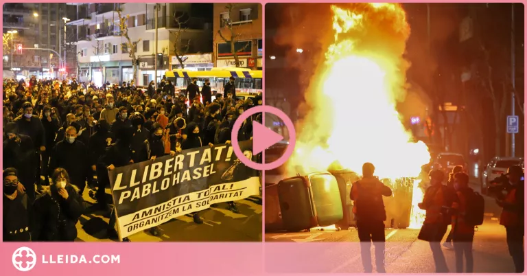 ⏯️ Lleida torna a cremar en la segona nit de protestes per l'empresonament de Hasel