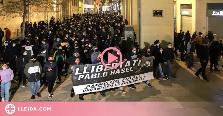 ⏯️ Més de 400 persones tornen a sortir als carrers de Lleida contra l'empresonament de Hasel