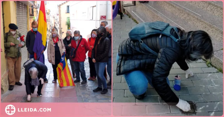 Ruta per netejar les llambordes a Lleida en homenatge als represaliats pels nazis