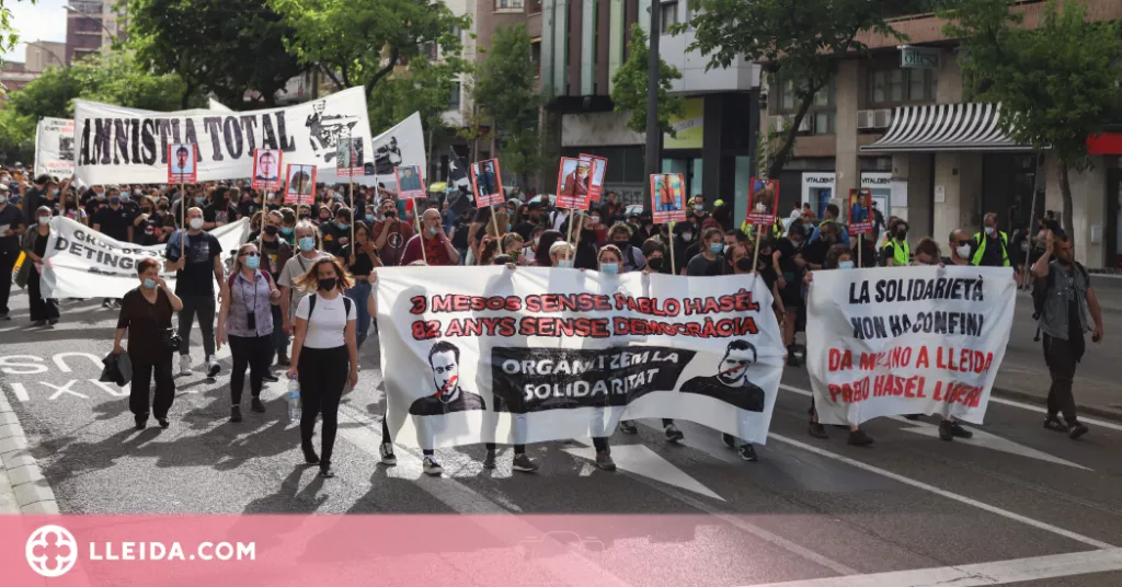 ⏯️ Manifestació a Lleida pels tres mesos de l’empresonament de Hasel