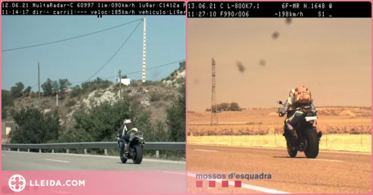 Enxampen dos motoristes que duplicaven la velocitat màxima al Segrià i la Segarra