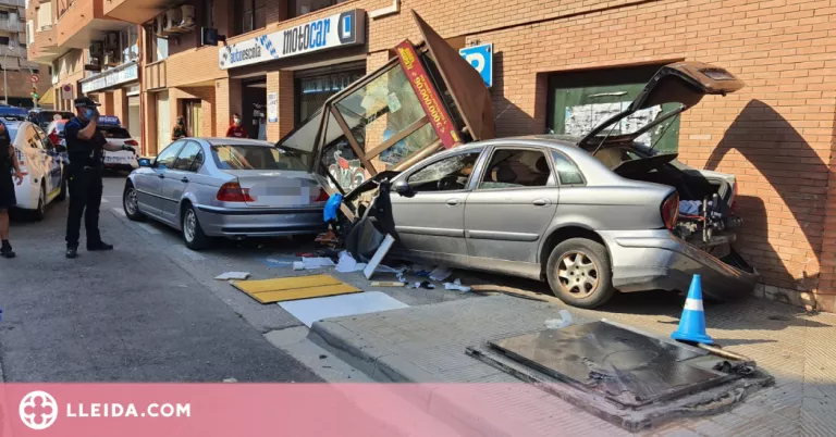 Condueix begut i drogat i, en fugir de la Urbana, destrossa un quiosc de l'ONCE a Lleida