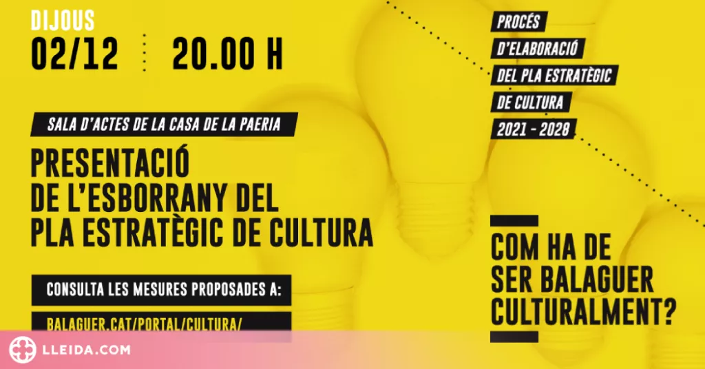 Balaguer ja té a punt el Pla Estratègic de Cultura