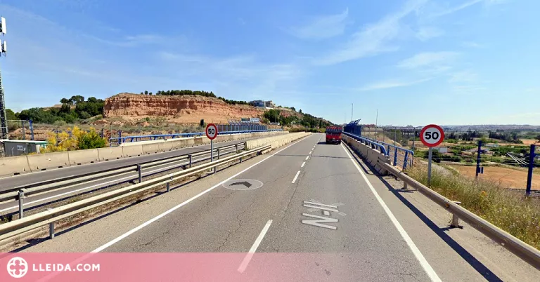 Obres per a renovar el pont de l’N-II sobre la línia de l’AVE a Lleida