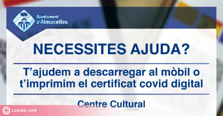 Almacelles ofereix suport a la gent gran per descarregar el certificat Covid