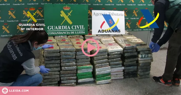⏯️ Incauten més de 500 quilos de cocaïna amb destinació Lleida i desarticulen un grup de tràfic de drogues