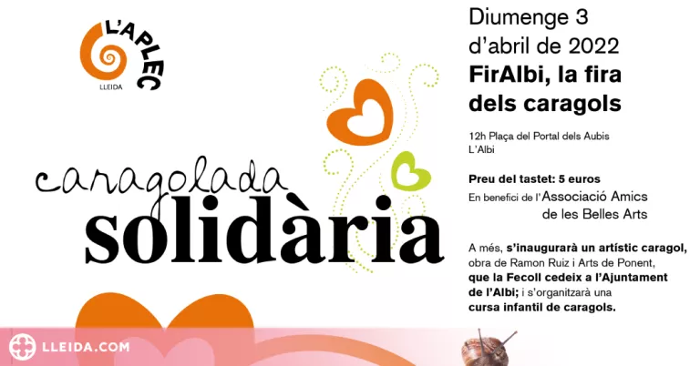 Caragolada solidària de la Fecoll aquest diumenge a L’Albi