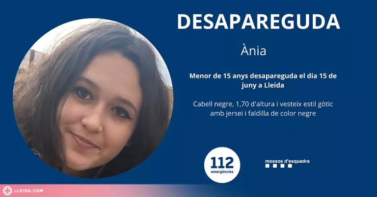 Busquen una jove de 15 anys desapareguda a Lleida