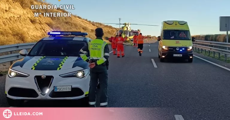 Un ferit greu en un accident de trànsit a Montsó