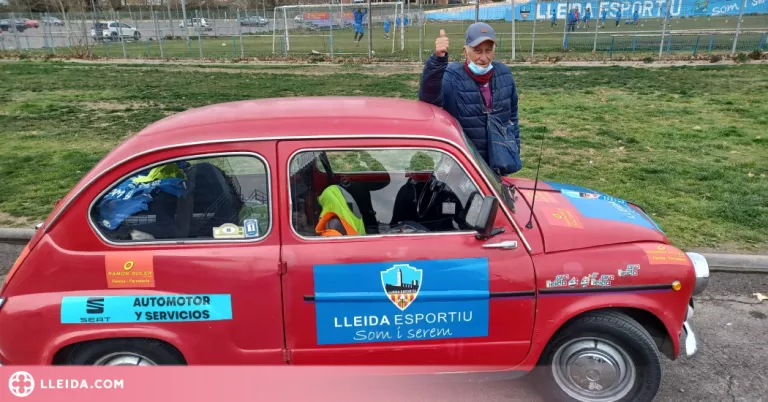 El mític Seat 600 d'Antonio Martín acompanyarà el Lleida Esportiu a Manresa