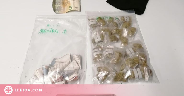 Detingut amb 33 embolcalls amb marihuana al Centre Històric de Lleida