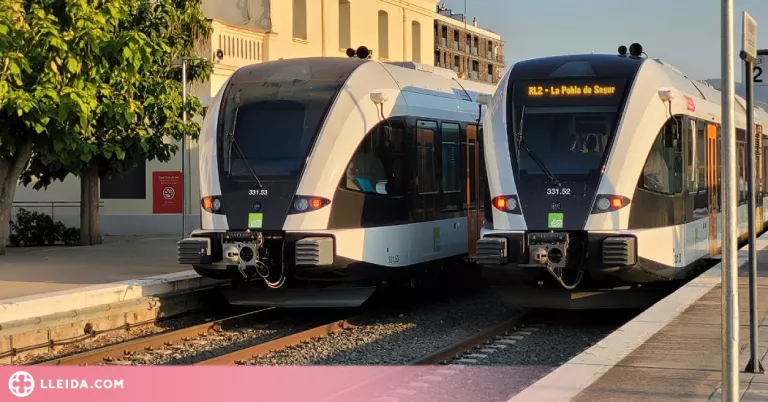 En marxa el tercer tren de la línia que va de Lleida fins a La Pobla de Segur