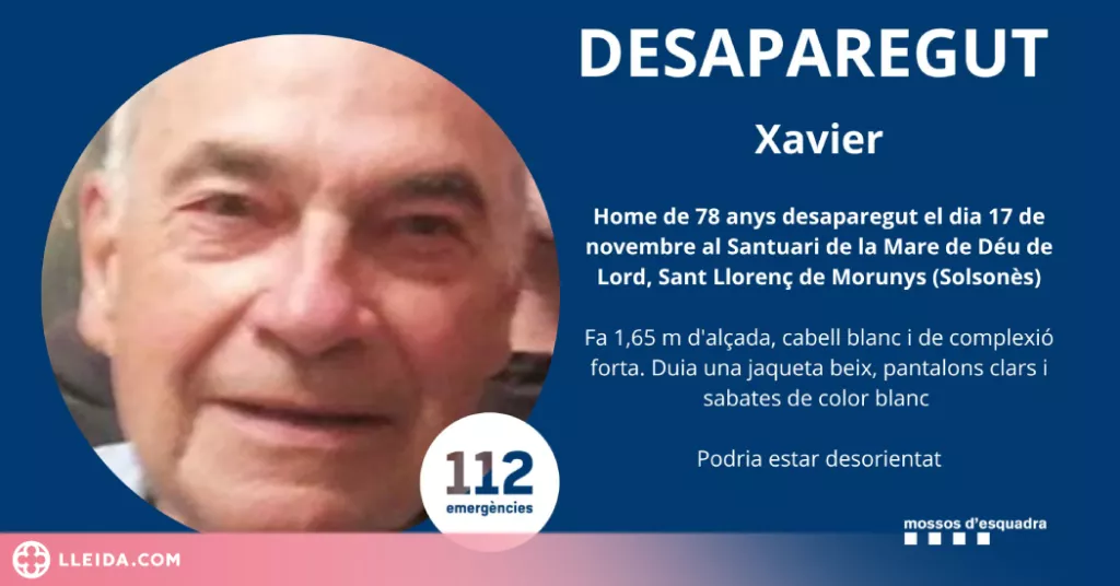 Continua la recerca d'un mossèn de 78 anys perdut a la Vall del Lord dijous