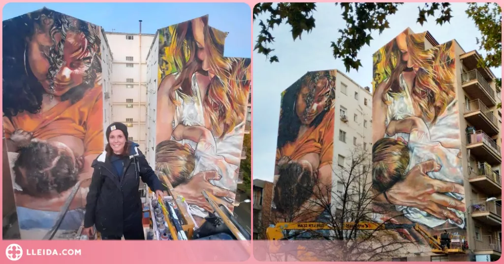 ⏯️ Lily Brick estrena mural a Lleida dedicat a la lactància i el vincle