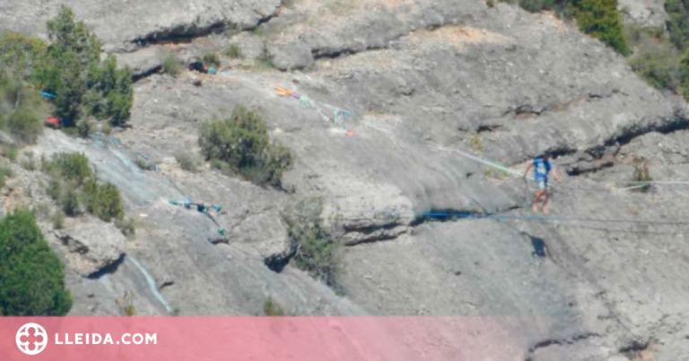Enxampen al Montsec una instal·lació d'slackline que passava per sobre d'un niu d'àliga cuabarrada