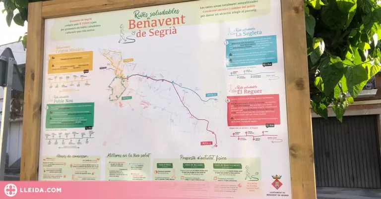 Benavent de Segrià senyalitza quatre rutes saludables a peu