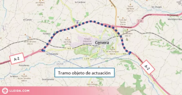 Adjudicada per 10,2 MEUR les obres per millorar el ferm de l'A-2 a Cervera