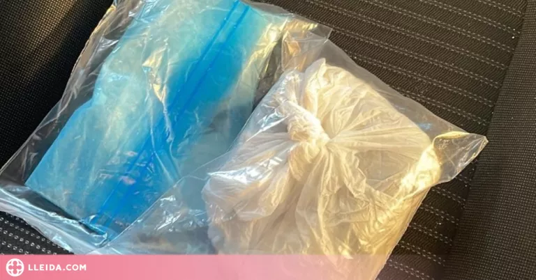 Enxampats amb 17.000 euros en cocaïna en un control dels Mossos a Lleida