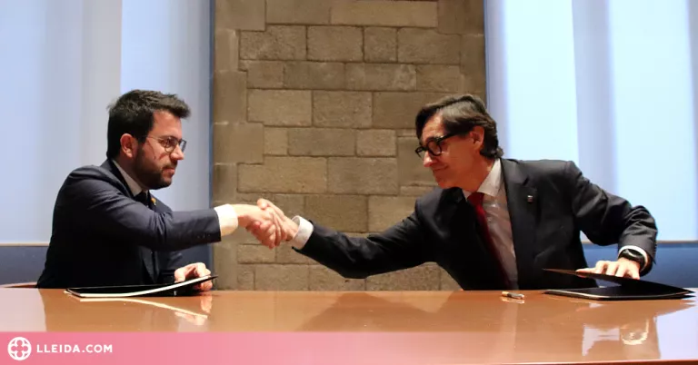 ⏯️ Aragonès i Illa rubriquen l'acord per aprovar els pressupostos del 2023