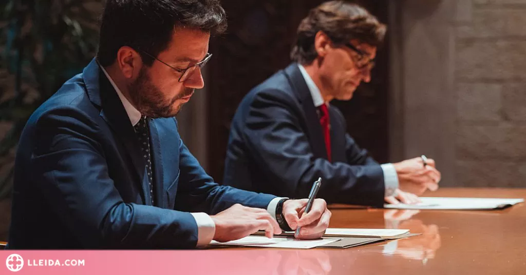 ⏯️ Aragonès i Illa rubriquen l'acord per aprovar els pressupostos del 2023