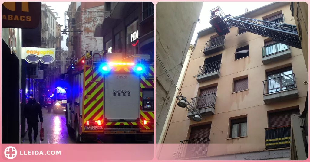 Dos ferits en l'incendi d'un pis a l'Eix Comercial de Lleida