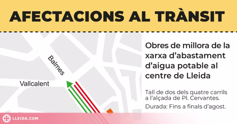 Obres de millora de l’abastament d’aigua potable al centre de Lleida